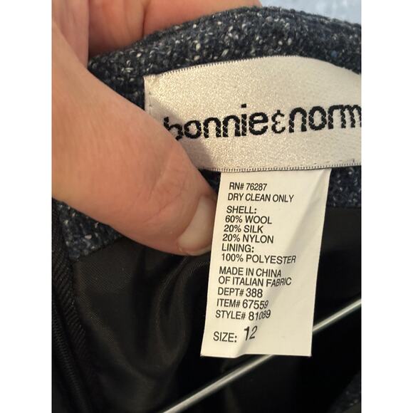 Bonnie & Norma Vintage Y2K Midi Skirt Wool Silk Blend A-Line Grey Office Career - Picture 6 of 6